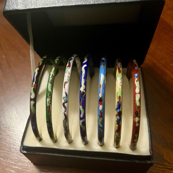 Colorful Enamel Bangle Set - Picture 4 of 4